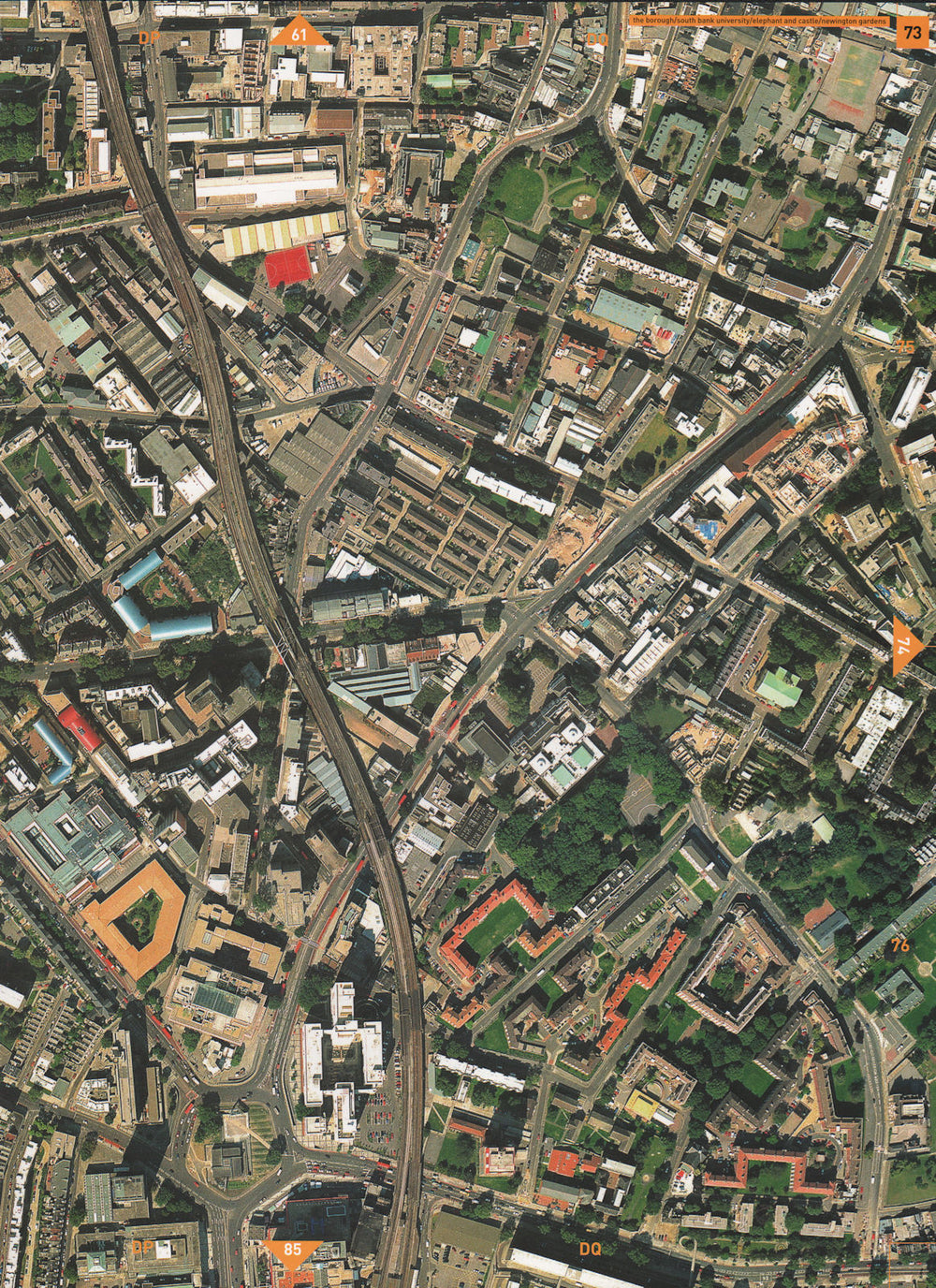 BOROUGH SE1.South Bank University Elephant and Castle Newington Gardens 2000 map