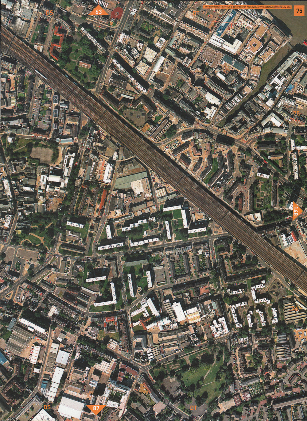 BERMONDSEY SE1.St Saviour's Dock Design Museum Alwyn Est.Tooley Street 2000 map