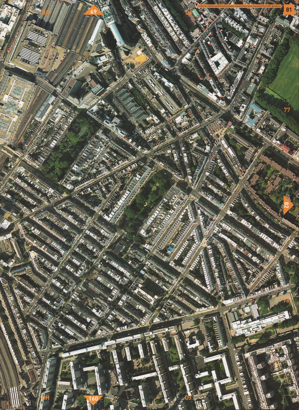 PIMLICO SW1. Victoria Station Eccleston Square Warwick Square 2000 old map