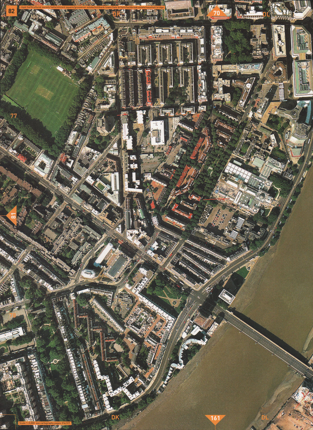PIMLICO WESTMINSTER SW1.Tate Britain Vauxhall Bridge St George's Square 2000 map