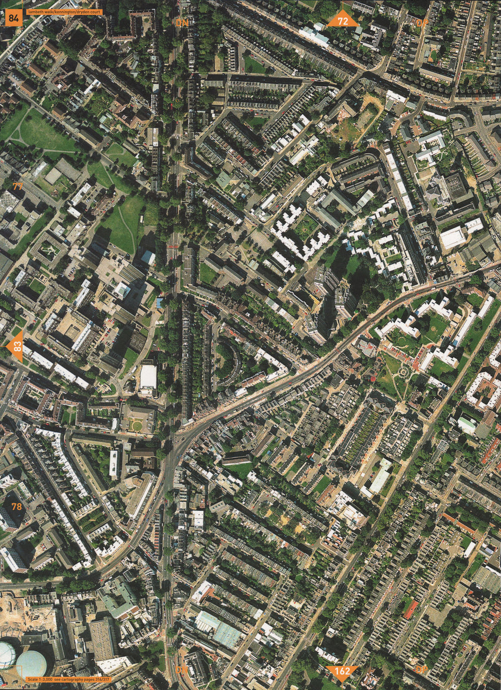 LAMBETH SE11. Lambeth Walk Kennington Dryden Court Elephant & Castle 2000 map