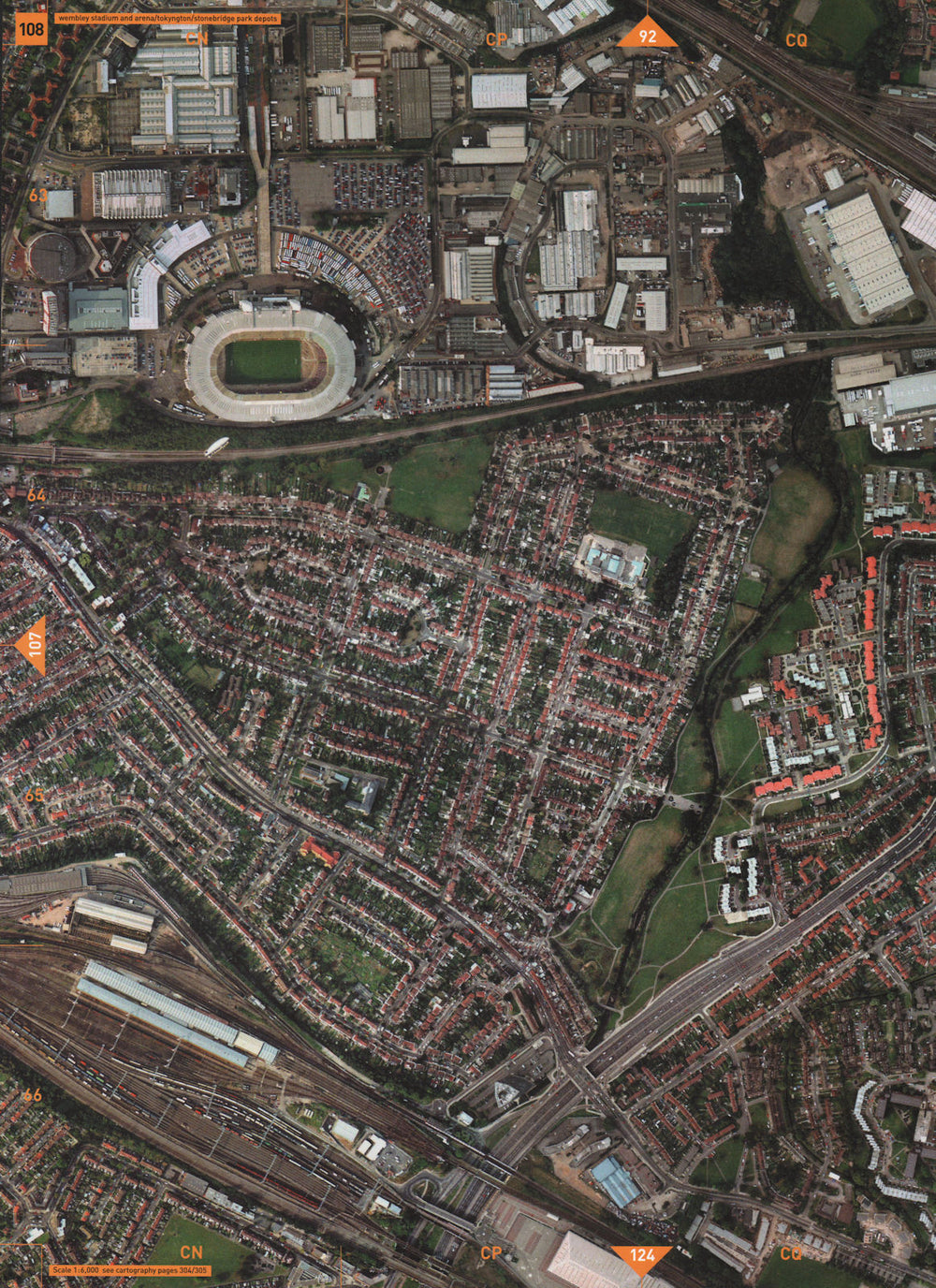 WEMBLEY STADIUM AND ARENA HA9 NW10. Tokyngton Stonebridge Park Depots 2000 map