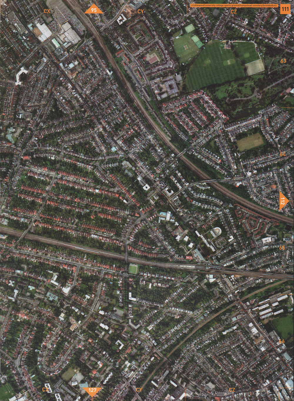 WILLESDEN GREEN NW2 NW6.Cricklewood Hampstead Cmtry Brondesbury Kilburn 2000 map
