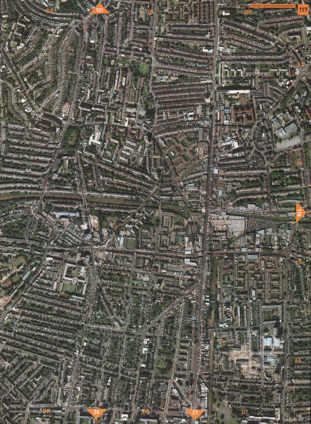 DALSTON KINGSLAND N5 N16 N1 E8. Newington Green Shacklewell 2000 old map