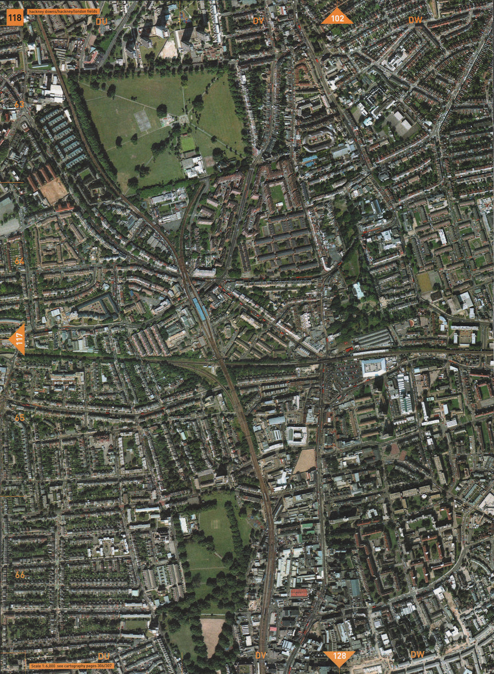 HACKNEY E8 E5 E9. Hackney Downs London Fields Dalston 2000 old vintage map