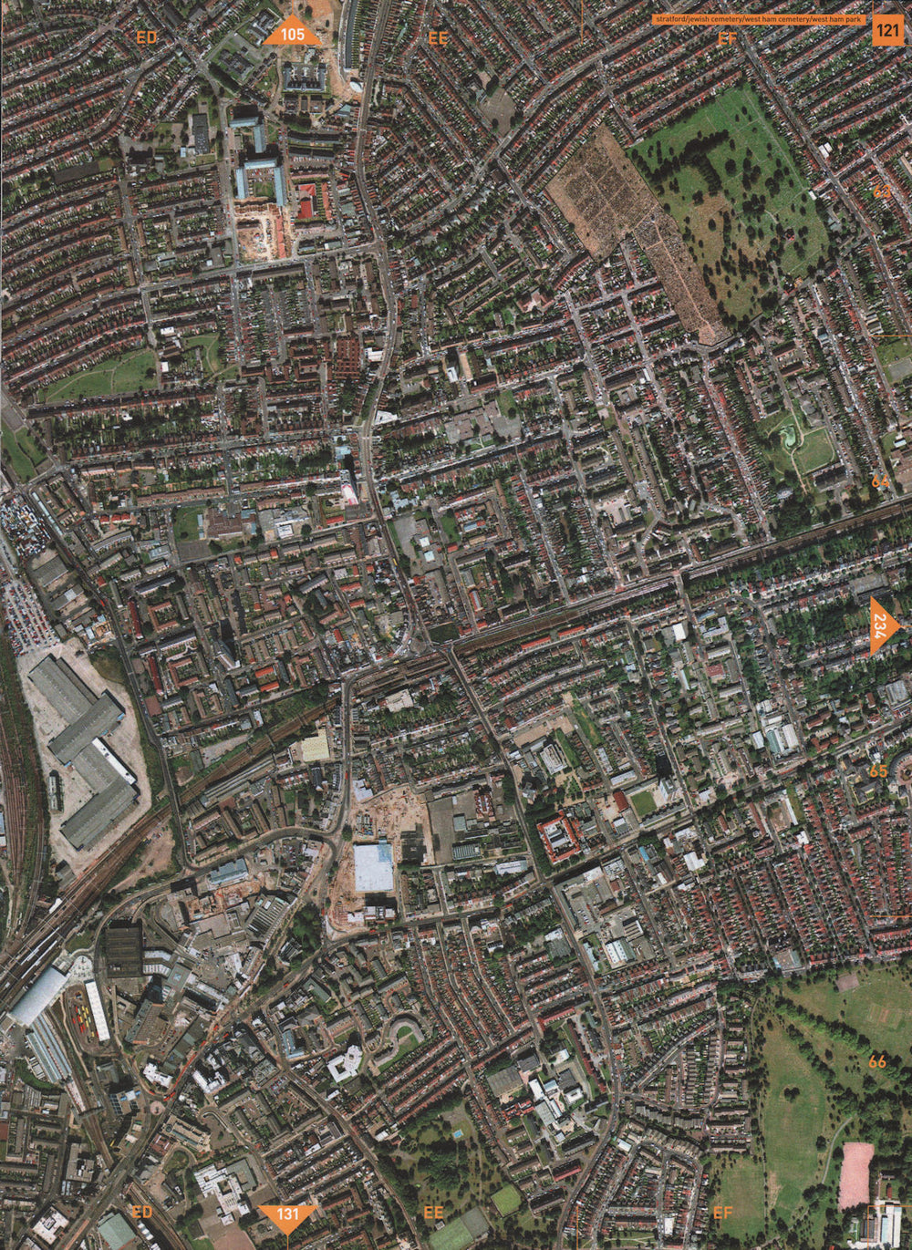STRATFORD E15 E7 E11. Jewish Cemetery West Ham Cemetery West Ham Park 2000 map