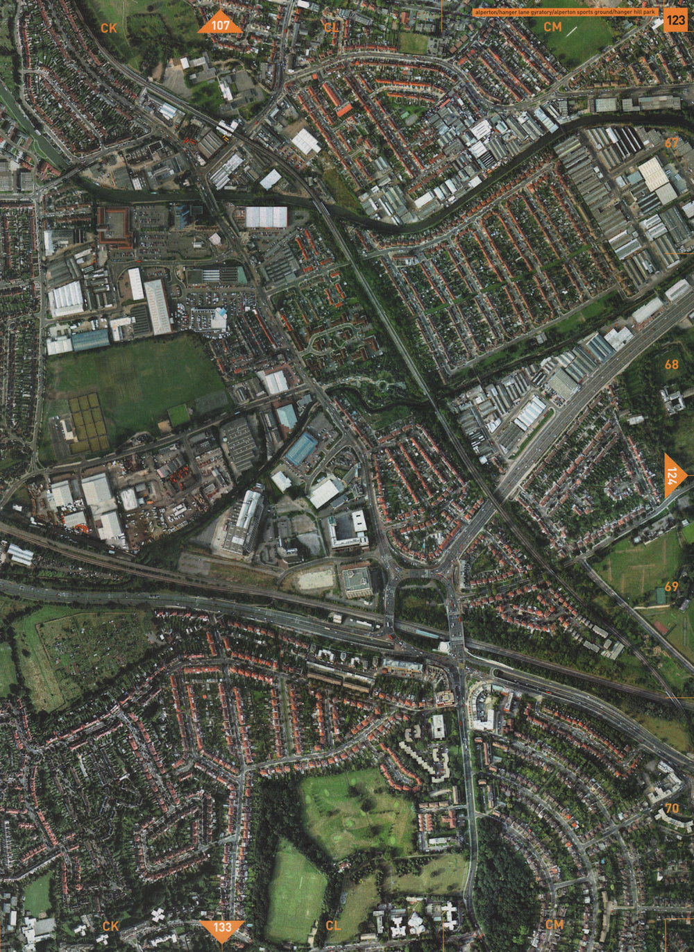 HANGER LANE HA0 NW10 W5. Alperton Sports Ground Hanger Hill Park 2000 old map