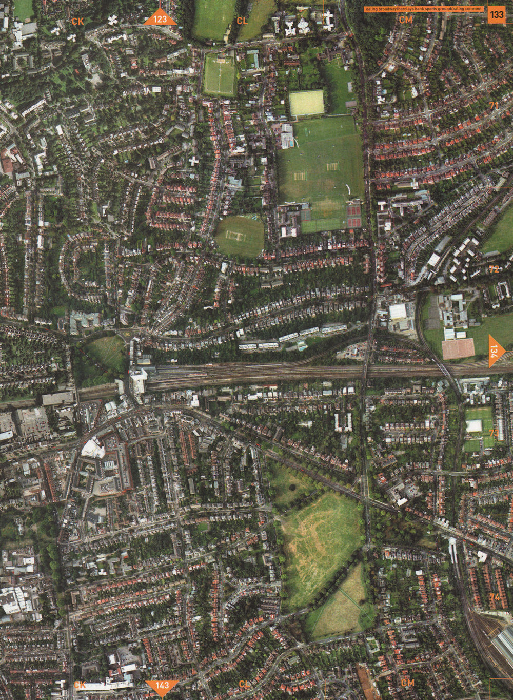 EALING BROADWAY W5 W3. North Ealing Common West Acton 2000 old vintage map
