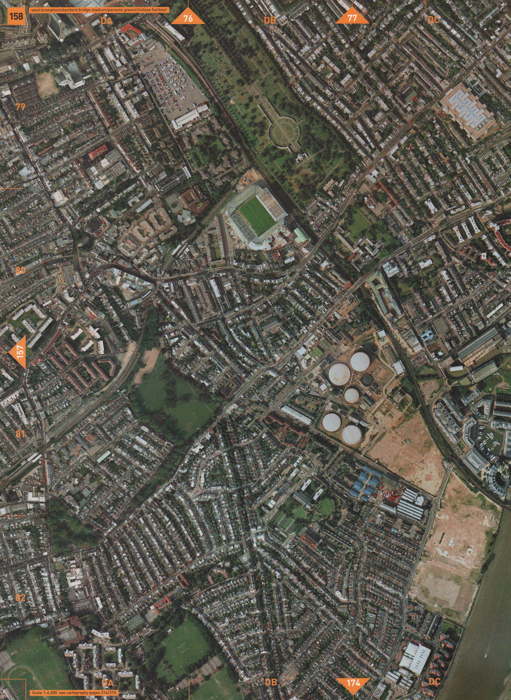 FULHAM BROADWAY SW6 SW10. West Brompton Stamford Bridge Parsons Green 2000 map