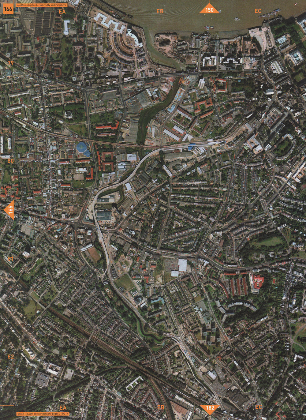 DEPTFORD SE10 SE8 SE13. Deptford Creek Cutty Sark St John's 2000 old map
