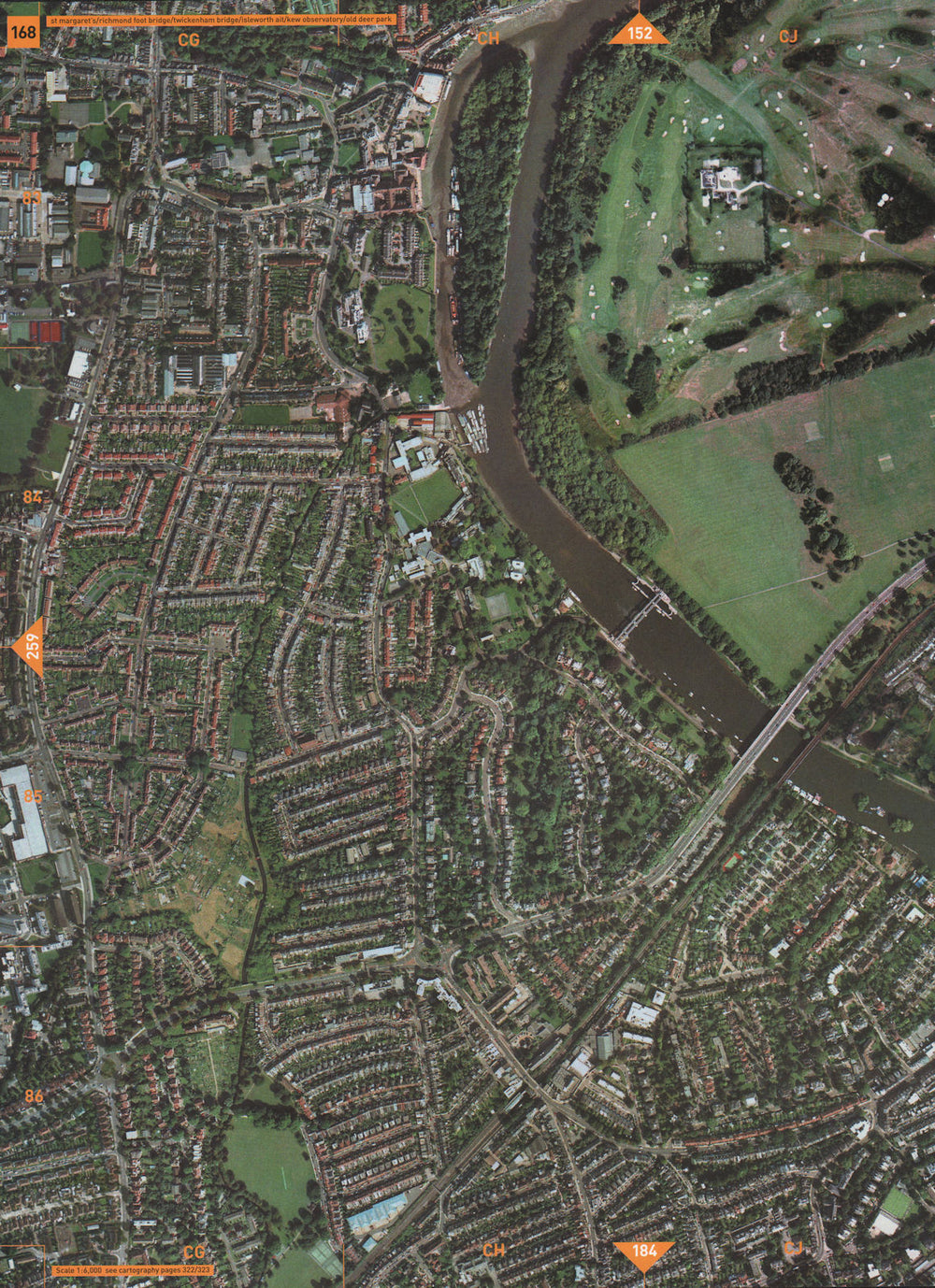 ST MARGARET'S TW7 TW1 TW9. Richmond/Twickenham Brdg Isleworth Deer Park 2000 map