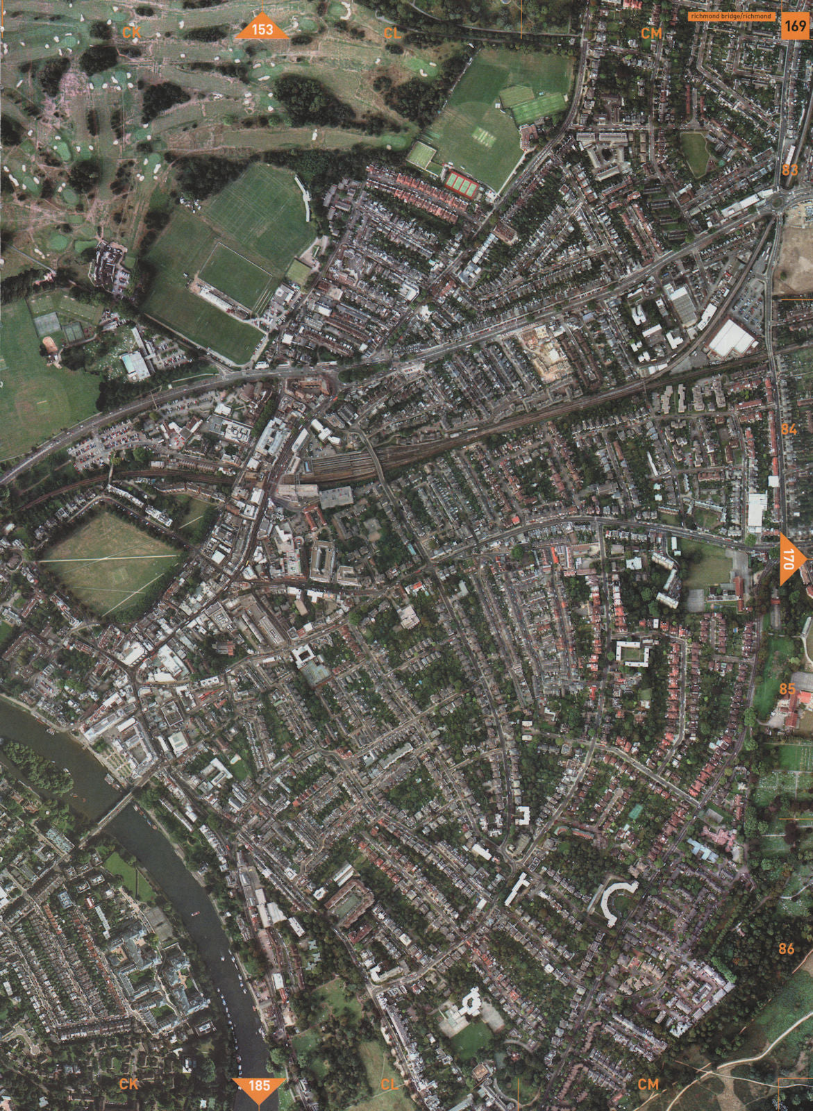 RICHMOND TW9 TW10.Richmond Bridge Marble Hill(Mid-Surrey Golf Course ...