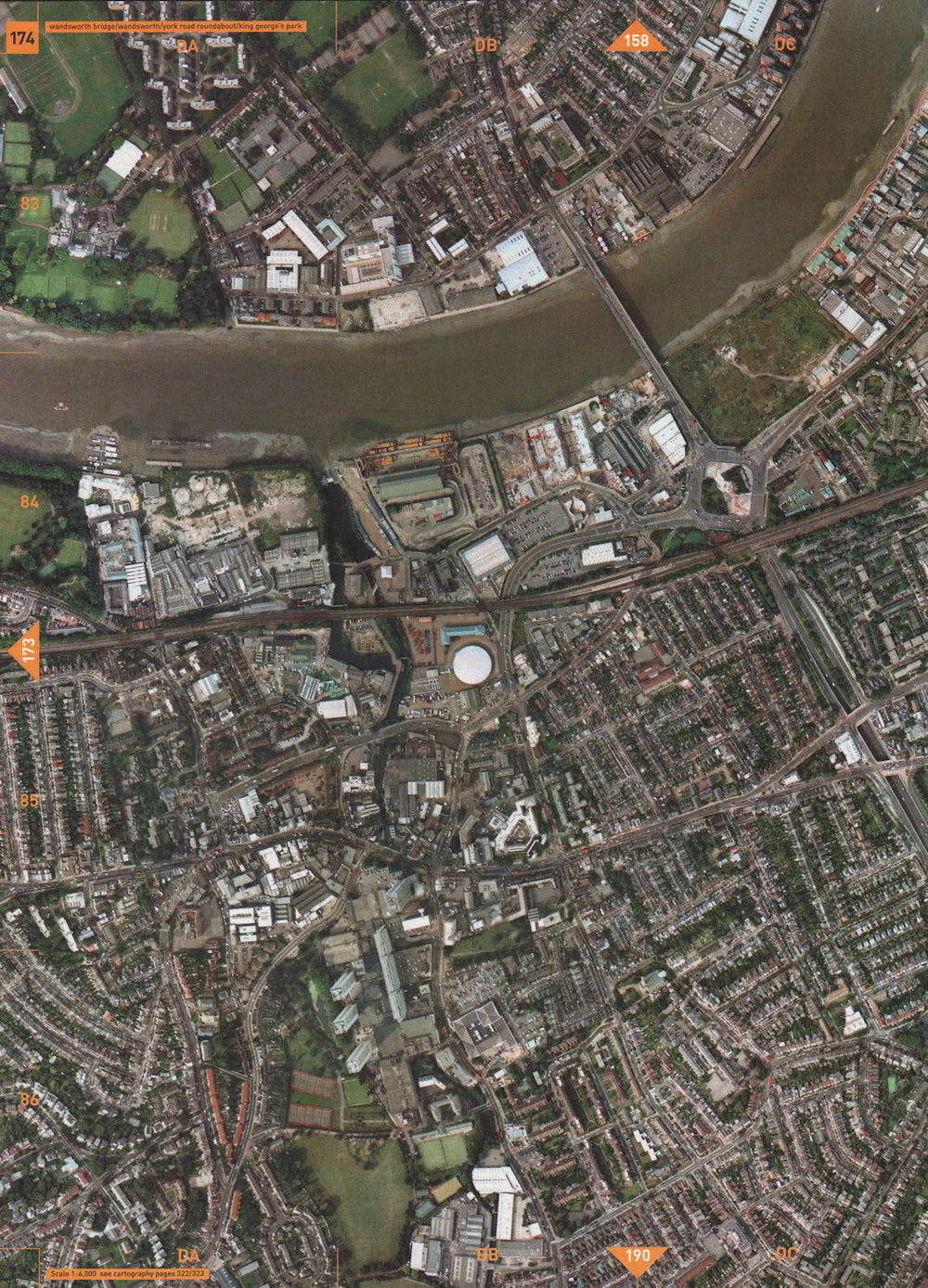 WANDSWORTH SW6 SW18. Wandsworth Bridge King George's & Hurlingham Parks 2000 map