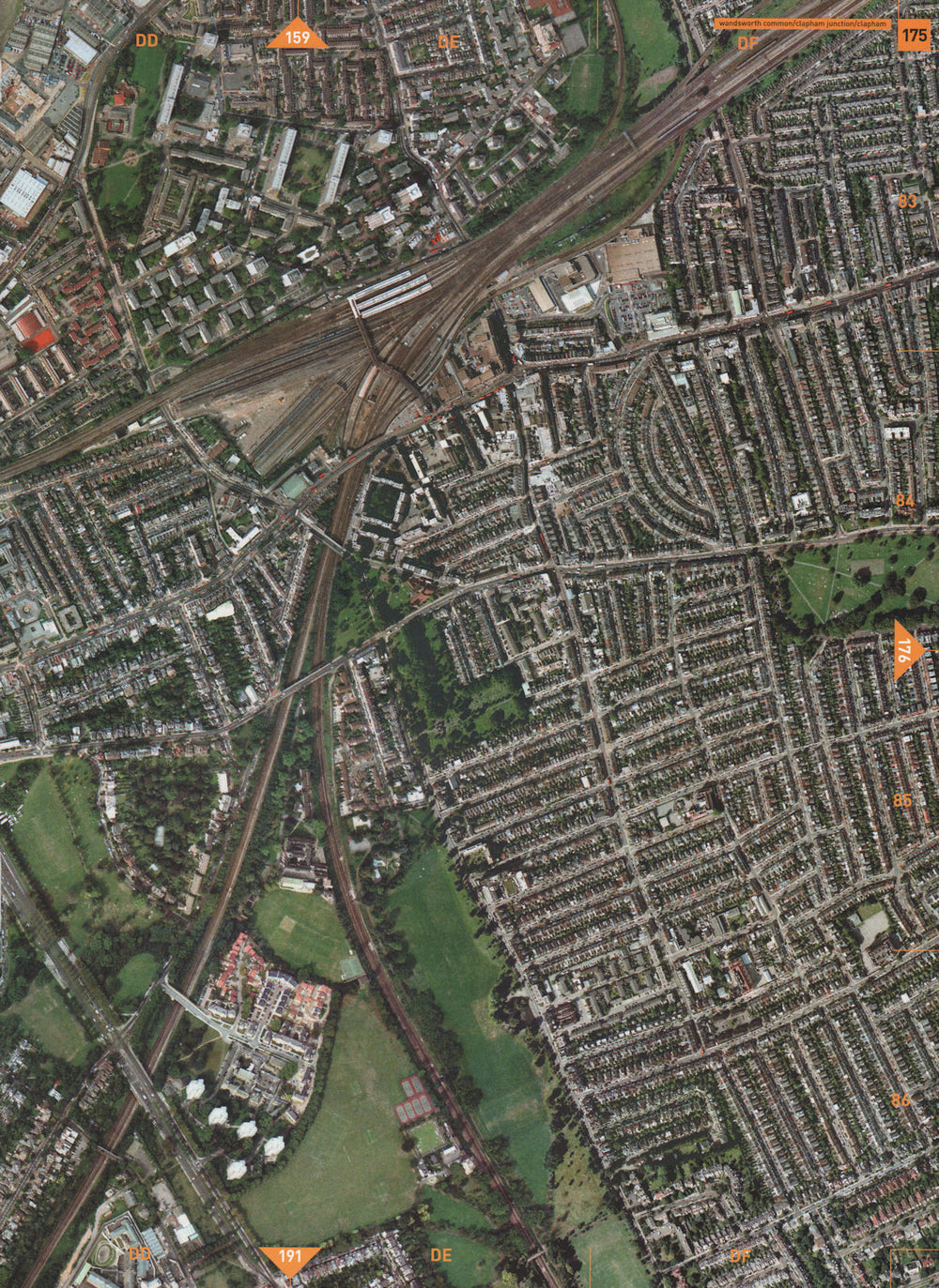 CLAPHAM JUNCTION SW11. Wandsworth Common Lavender Hill Battersea Rise 2000 map