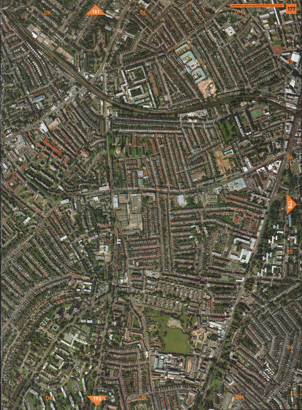 BRIXTON SW4 SW2 SW9. Stockwell Clapham Park Brixton Prison 2000 old map