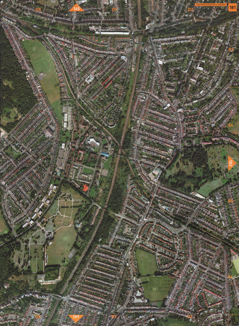 BROCKLEY SE15 SE4 SE23. Nunhead Honor Oak Crofton Park 2000 old vintage map