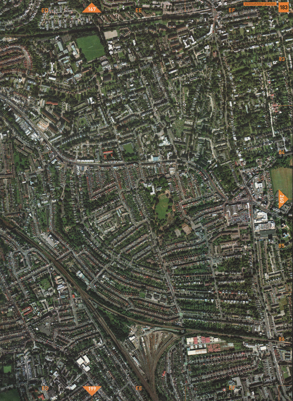 BLACKHEATH SE13 SE3 SE12. Hither Green Lee Blackheath Park 2000 old map