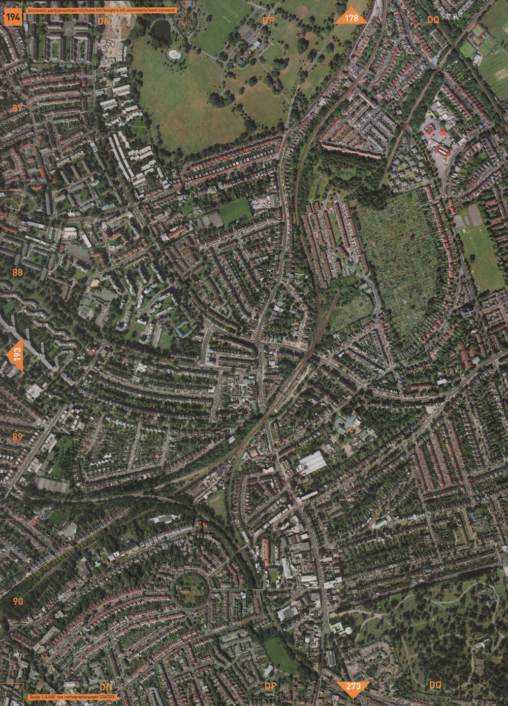 TULSE HILL SE27 SE24 SW2 SE21. Brockwell Park Streatham Hill W Norwood 2000 map