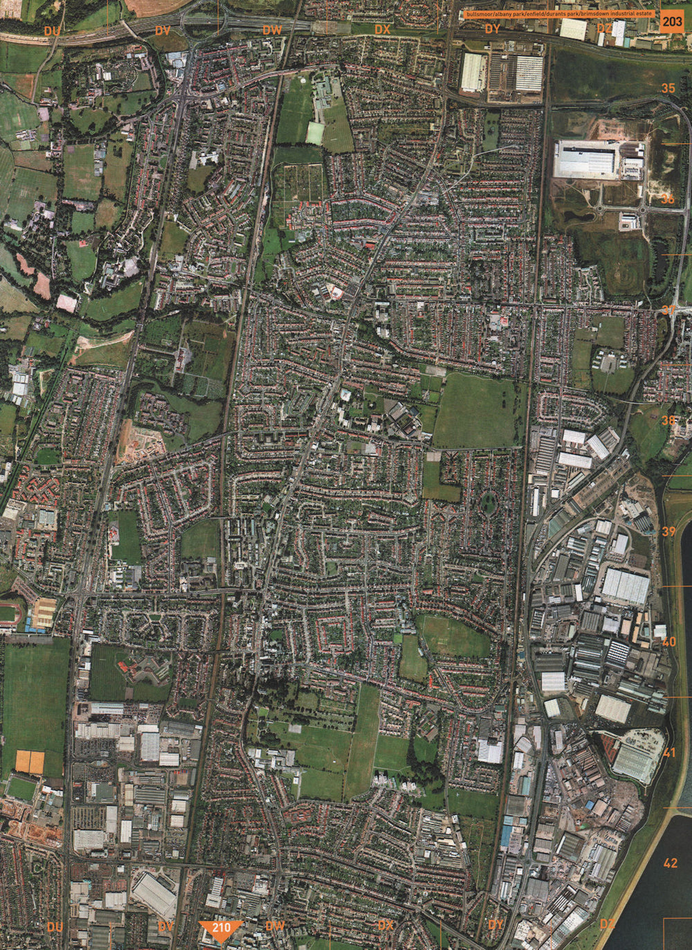BRIMSDOWN. Bullsmoor Albany Park Enfield Durants Industrial Estate 2000 map