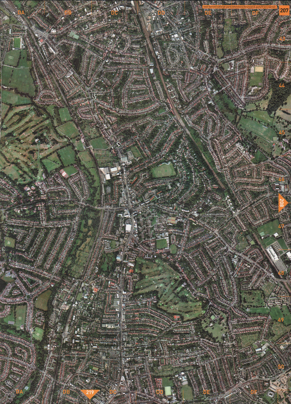 EAST/FRIERN BARNET N20 N12. Oakleigh Park Whetstone Brunswick Park 2000 map