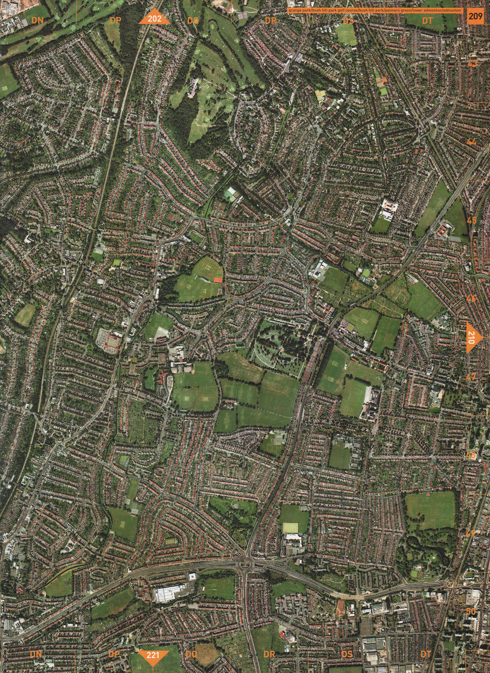 WINCHMORE HILL N21 N13 N9 N18. Grange Park Palmers Green Lower Edmonton 2000 map