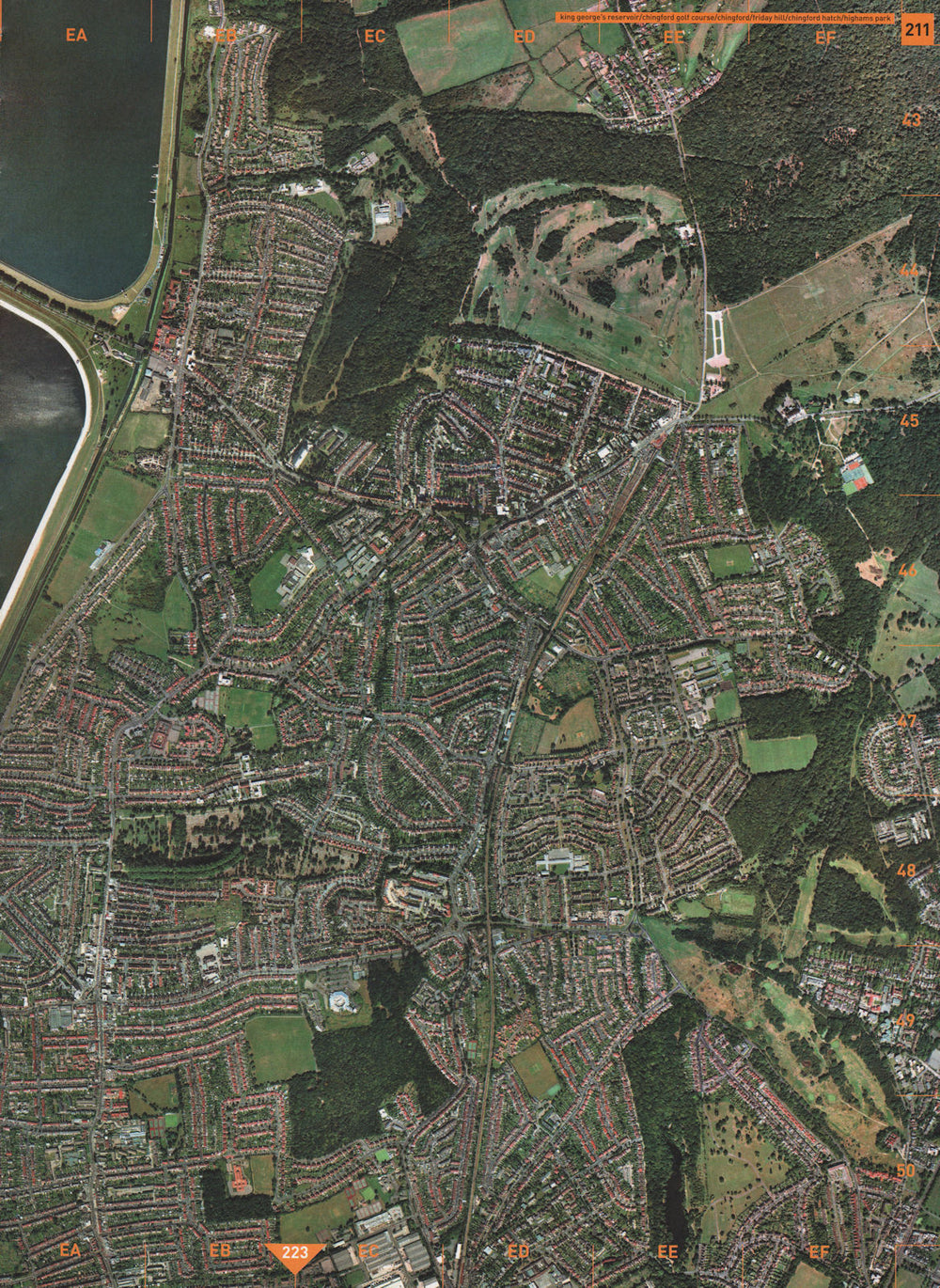 CHINGFORD/HATCH E4. Reservoir Golf Course Friday Hill Highams Park 2000 map