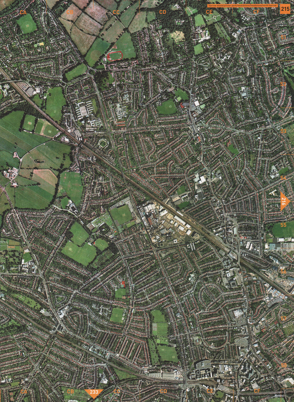 WEALDSTONE. Harrow Weald Pinner Park Wealdstone Headstone North Harrow 2000 map