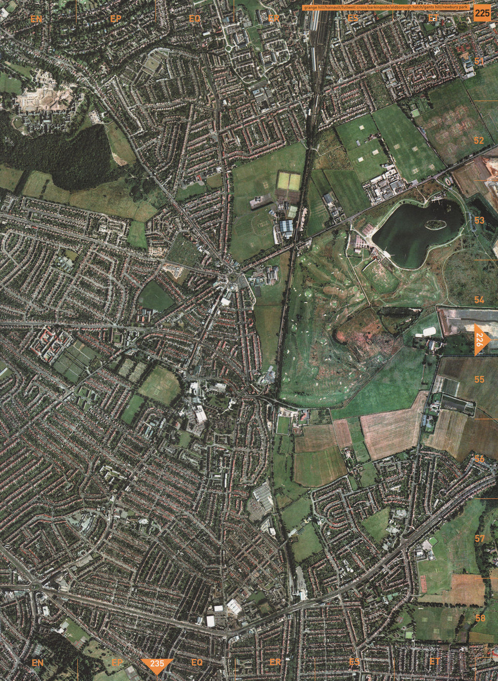 FULWELL CROSS.Redbridge Barkingside Aldborough Hatch Gants Hill Fairlop 2000 map