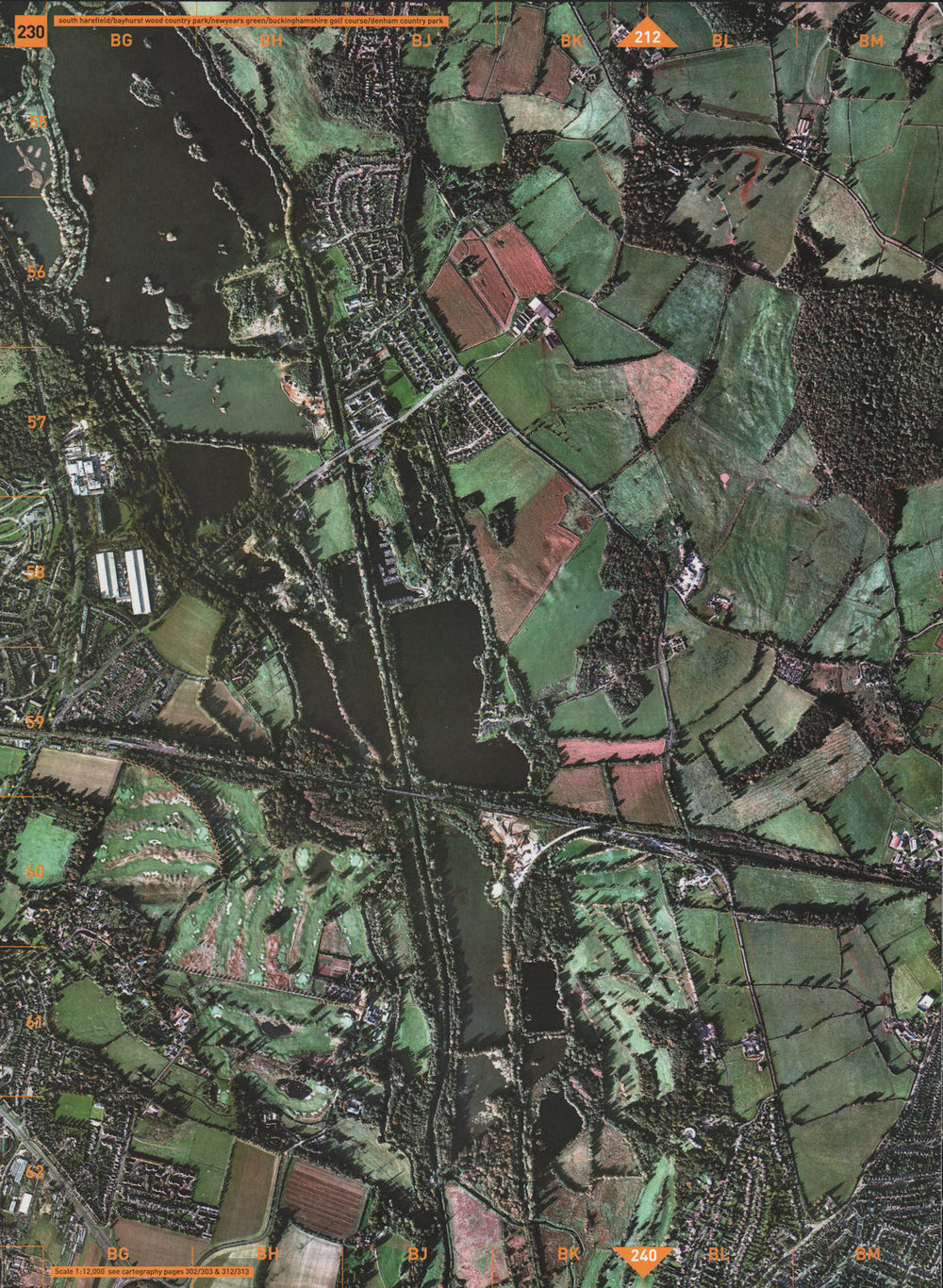 S HAREFIELD.Bayhurst Wood New yrs Green Golf Course Denham Country Park 2000 map