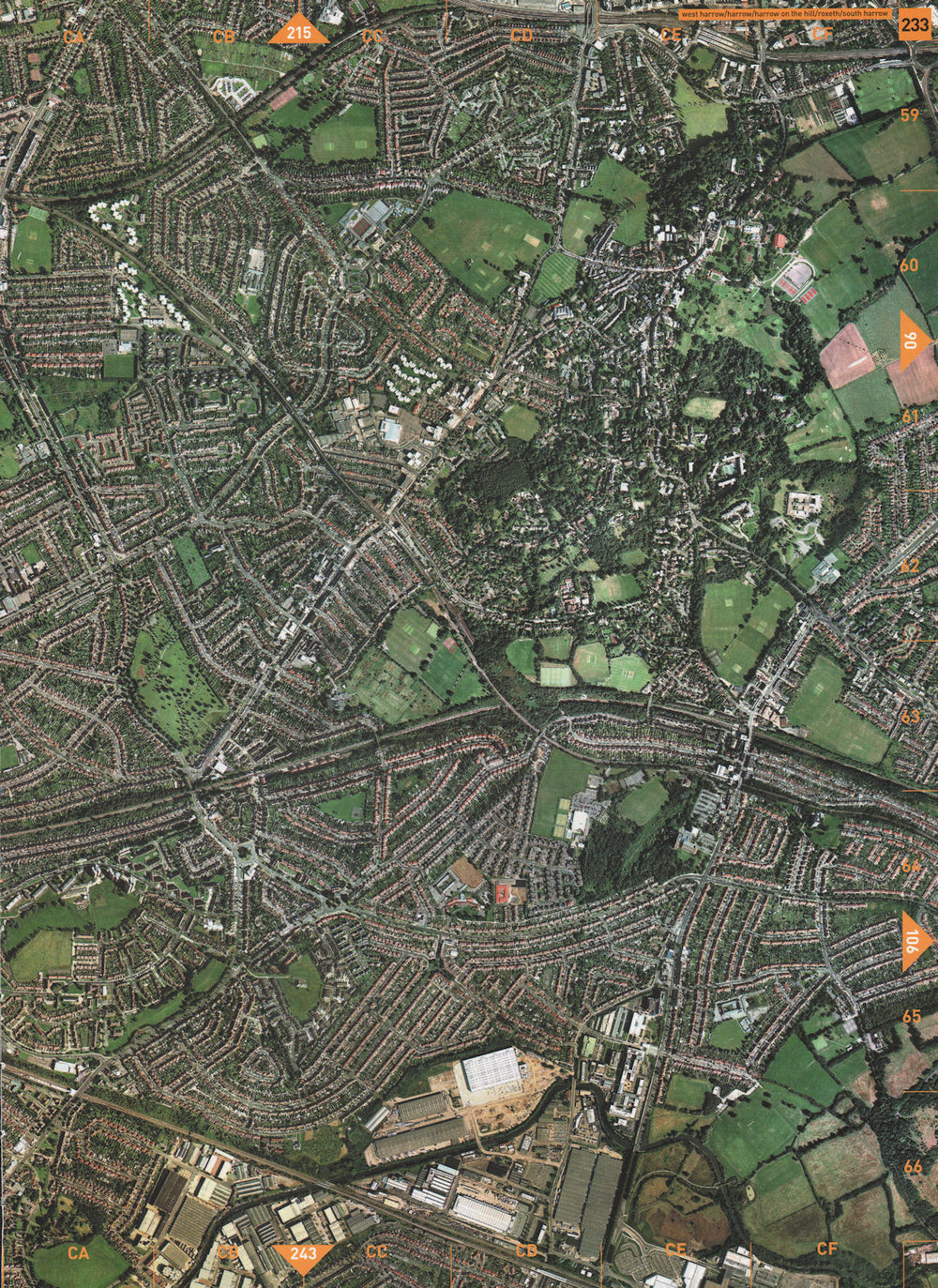 HARROW. West Harrow Harrow Harrow On The Hill Roxeth South Harrow 2000 old map