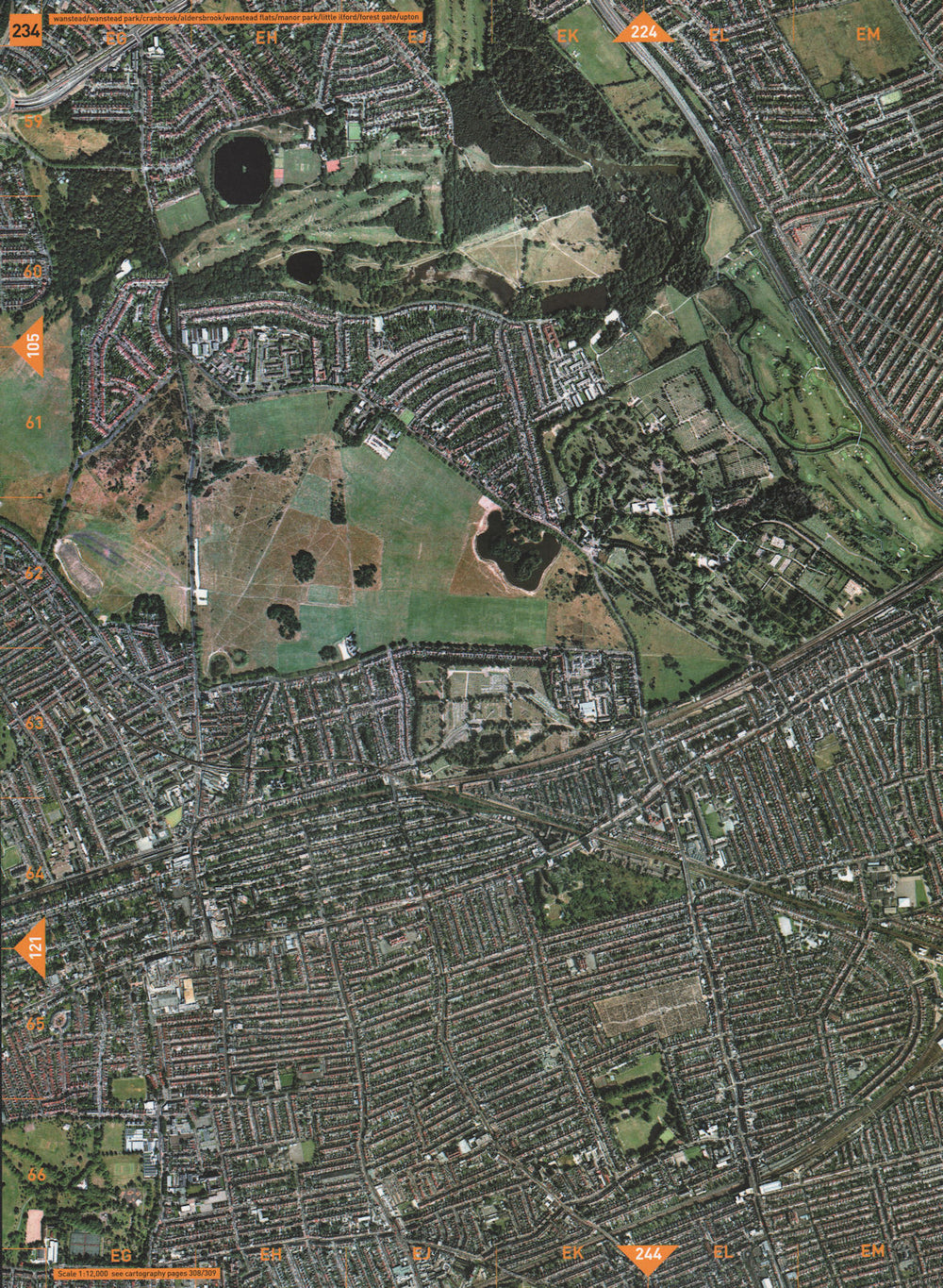 WANSTEAD E11 E7 E12. Carnbrook Aldersbrook Ltl Ilford Forest Gate Upton 2000 map