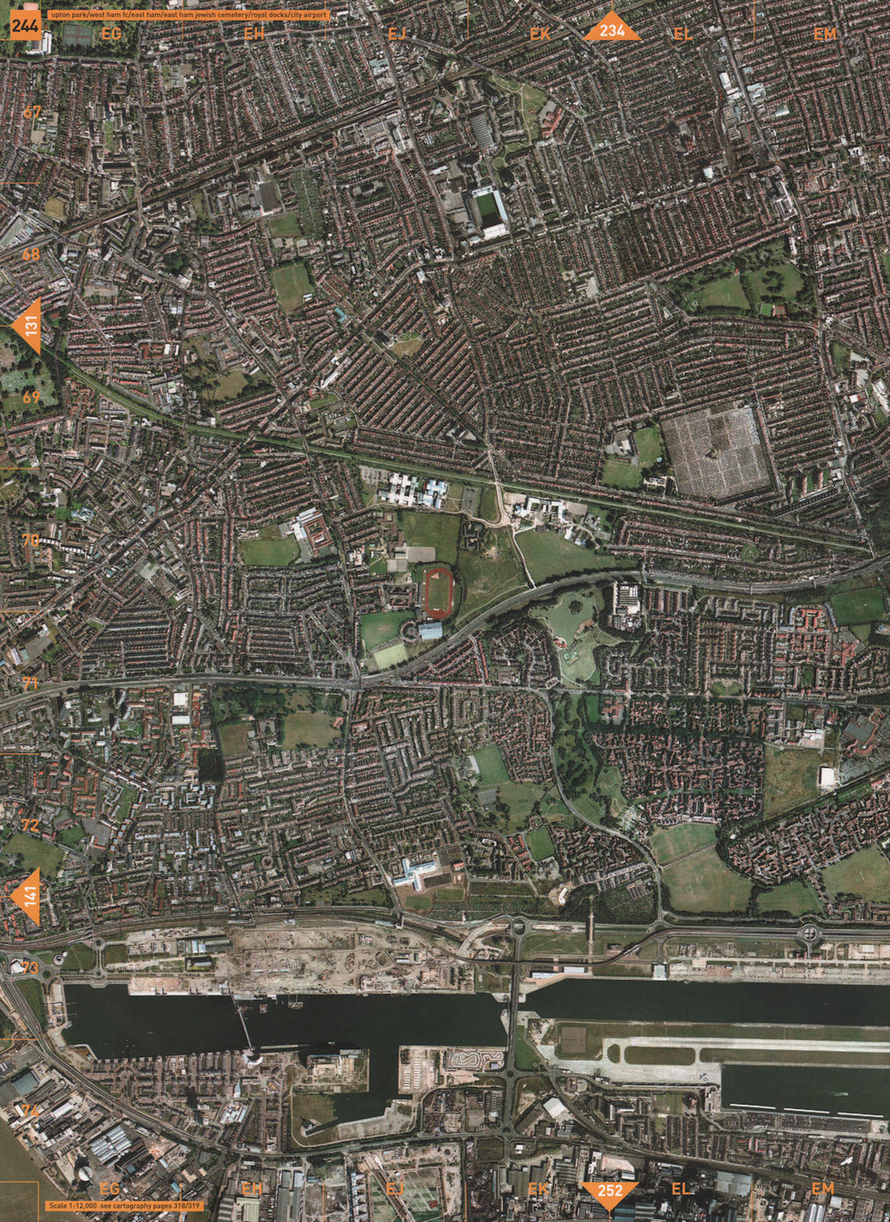 W HAM E13 E16 E6. Upton Park W Ham Fc E Ham Royal Docks City Arpt.  2000 map