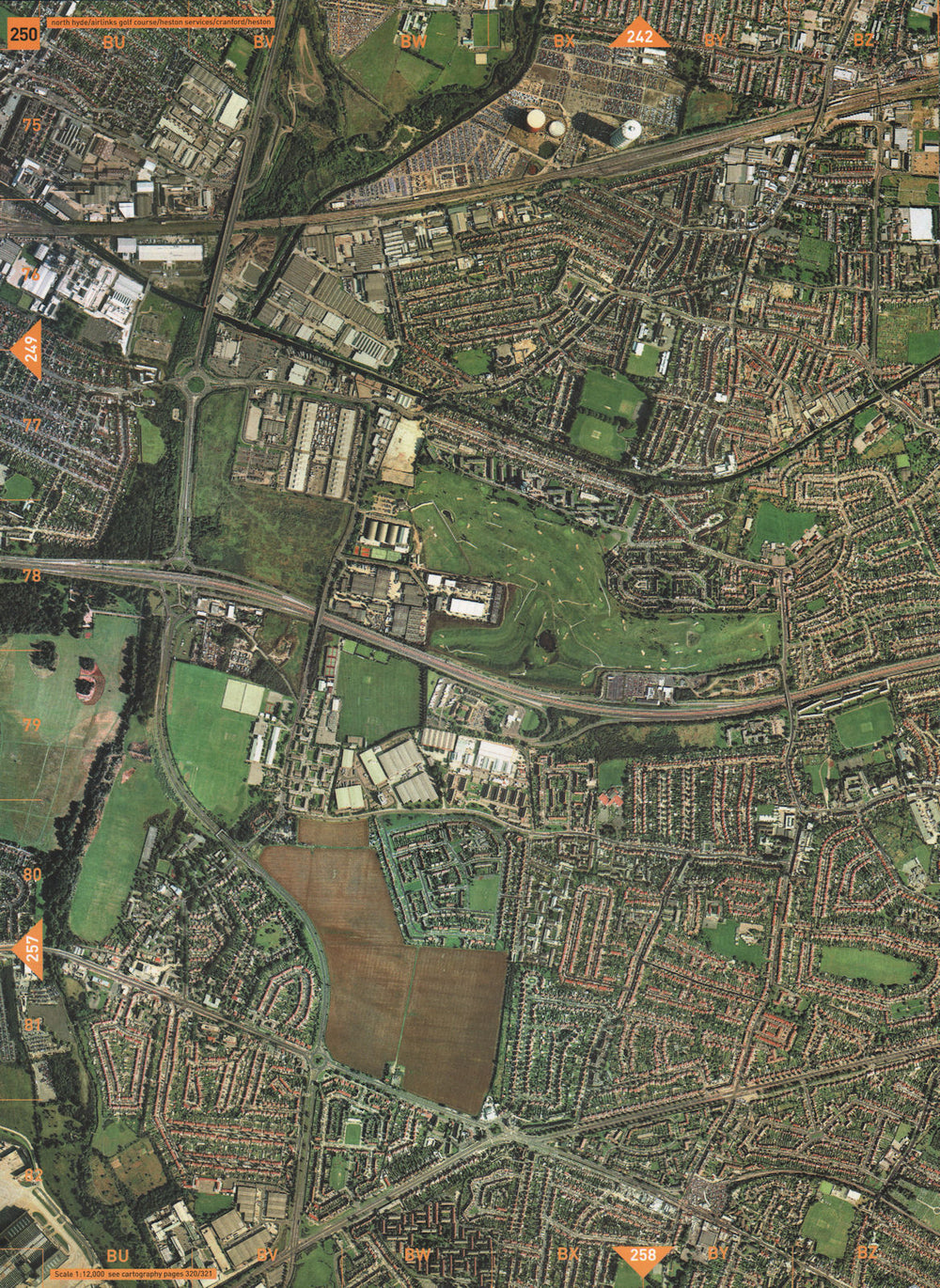HESTON. North Hyde Airlinks Golf Course Heston Services Cranford Heston 2000 map