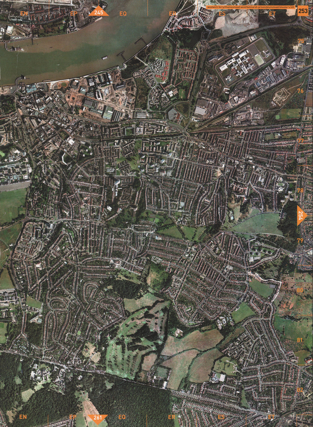 PLUMSTEAD SE18 E16. Woolwich Ferry Thamesmead Belmarsh Shooter's Hill 2000 map