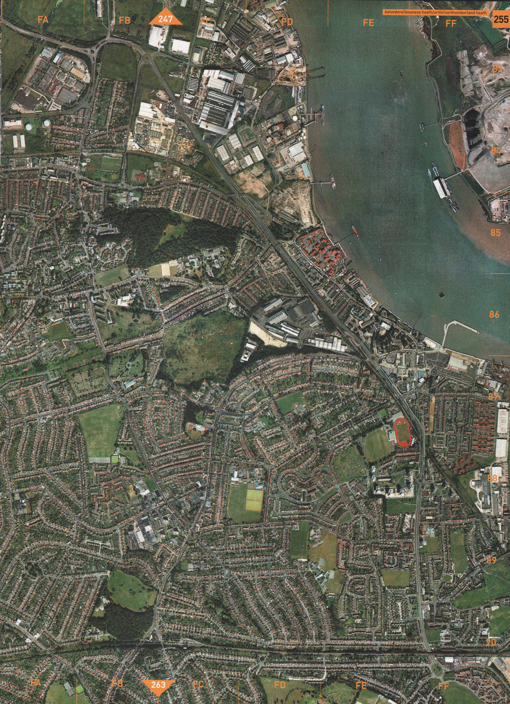 Postcode Map Erith ERITH. Belvedere Lessness Heath Erith Northumberland Heath 2000 old map ...