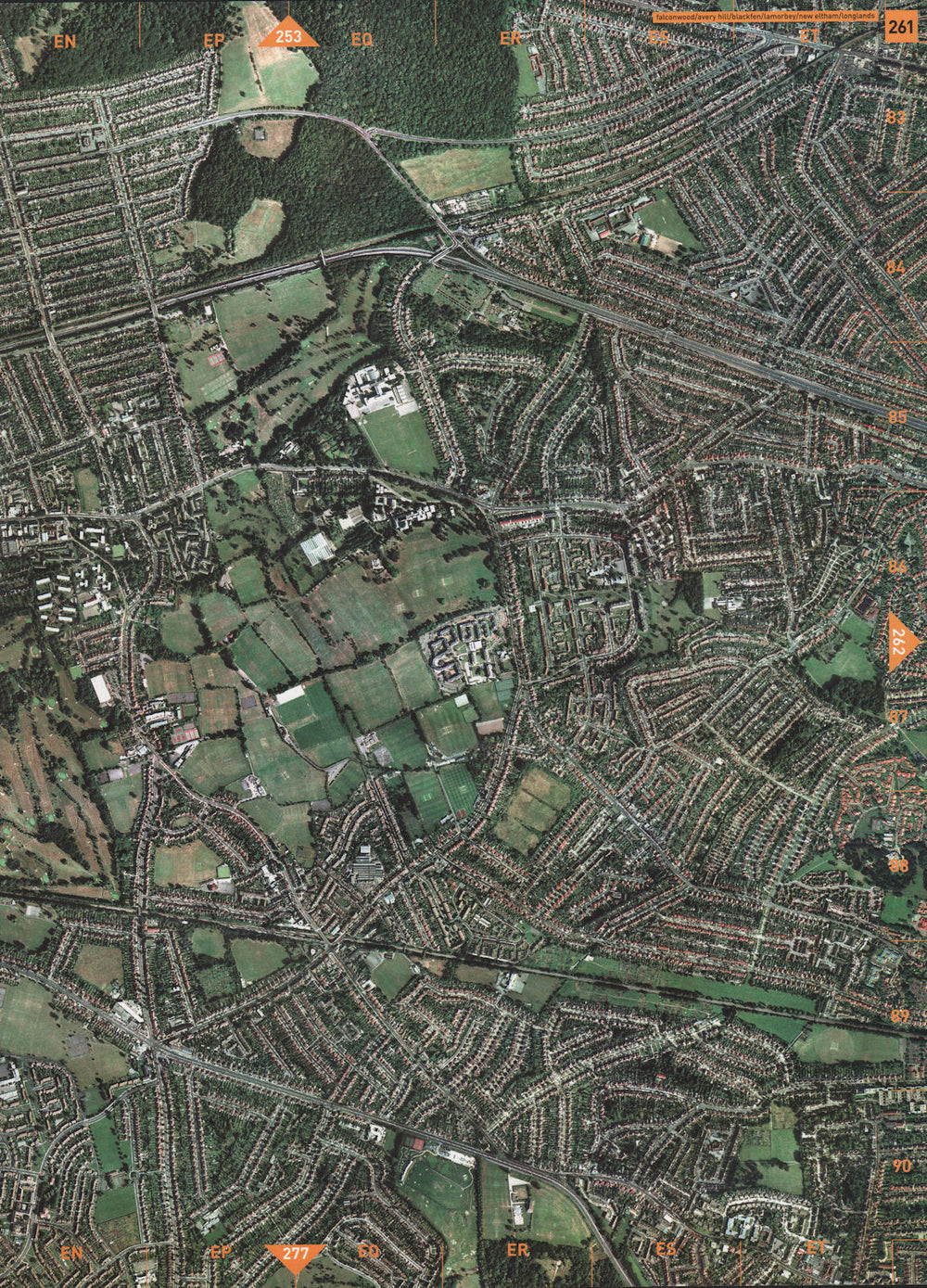 AVERY HILL SE9. Falconwood Blackfen Lamorbey New Eltham Longlands 2000 old map