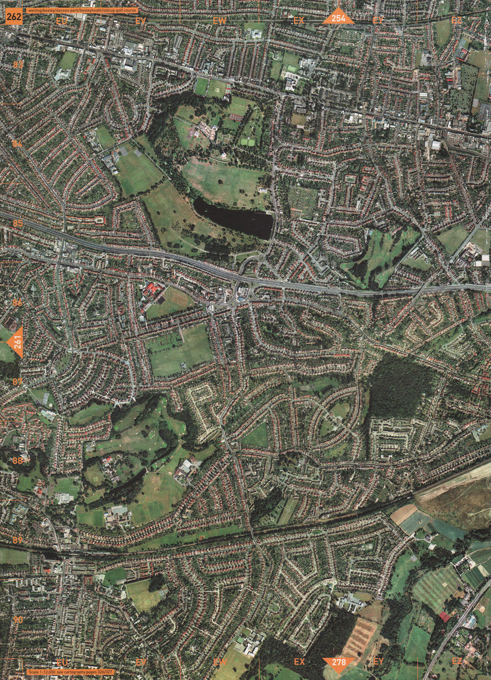 BEXLEY. Welling Bexley Danson Park Bexleyheath Sidcup Golf Course 2000 old map