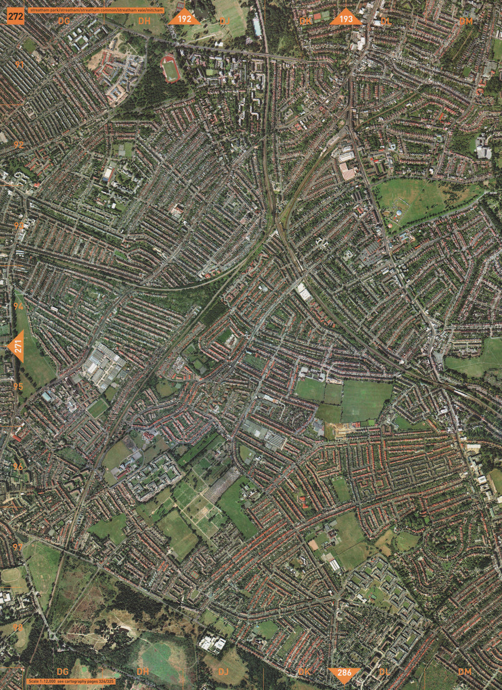STREATHAM SW16. Streatham Park Streatham Common Streatham Vale Mitcham 2000 map
