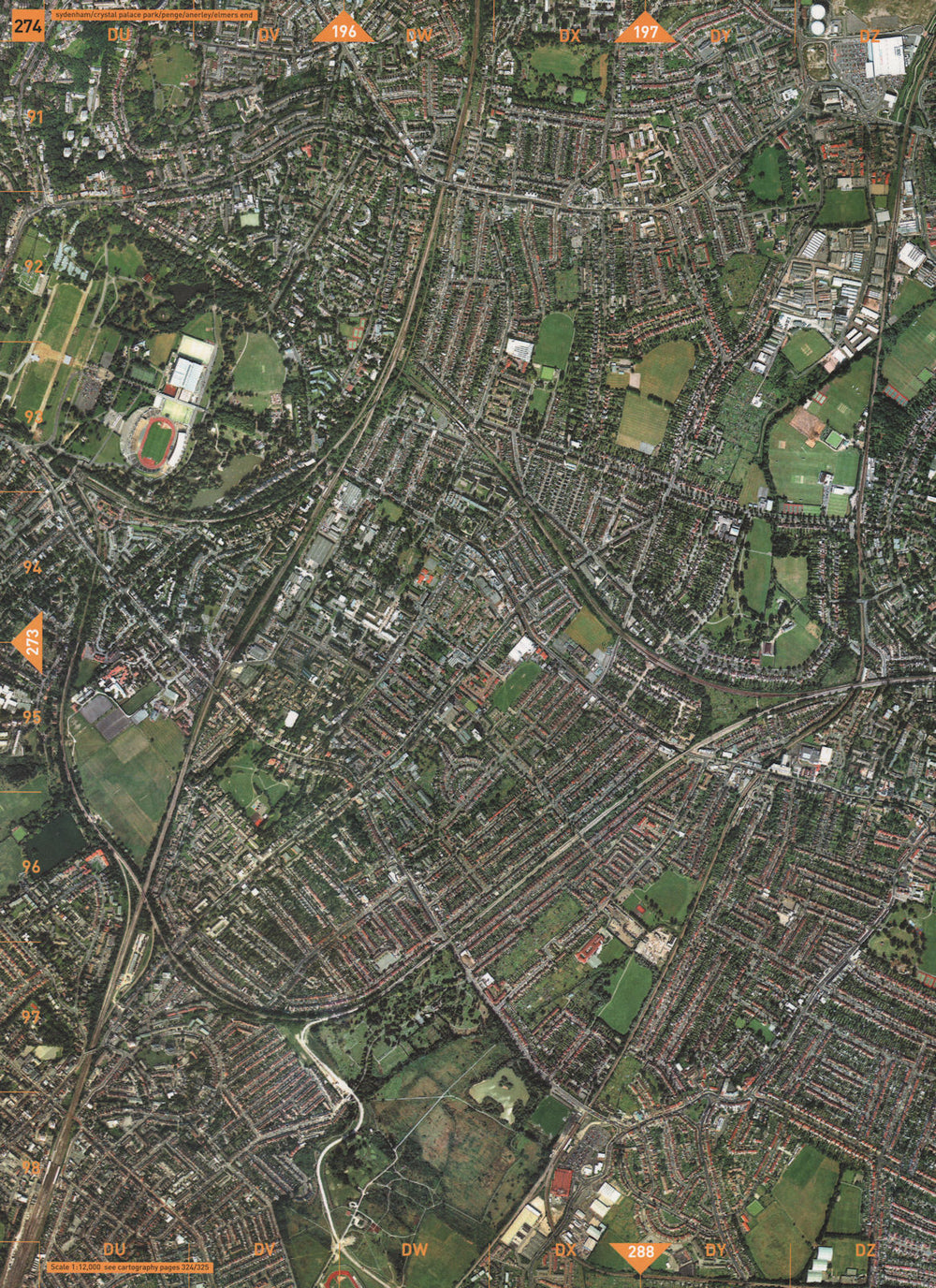 PENGE SE26 SE20. Sydenham Crystal Palace Park Penge Anerley Elmers End 2000 map