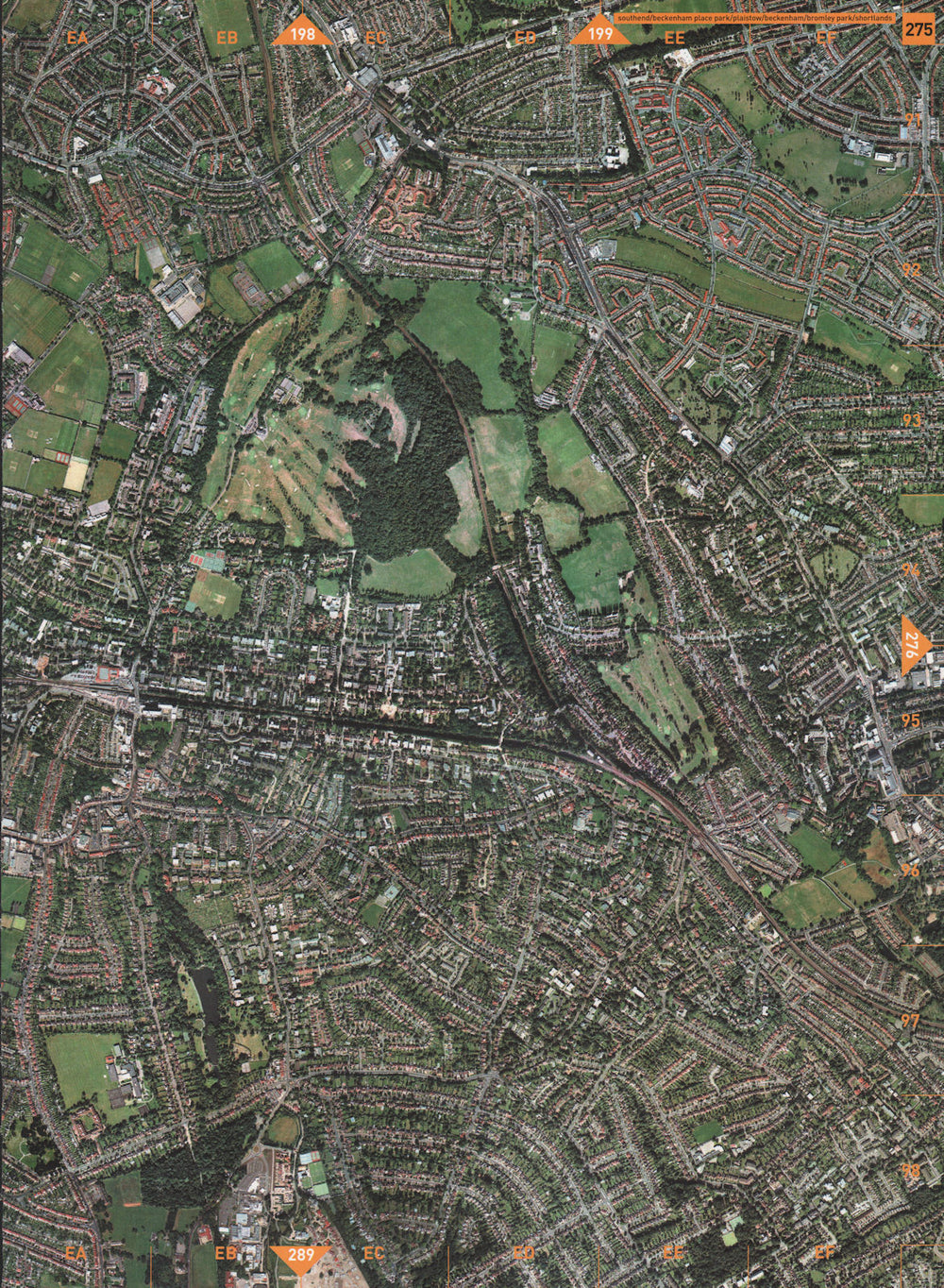 BECKENHAM SE6. Southend Place Plaistow Bromley Park Shortlands 2000 old map