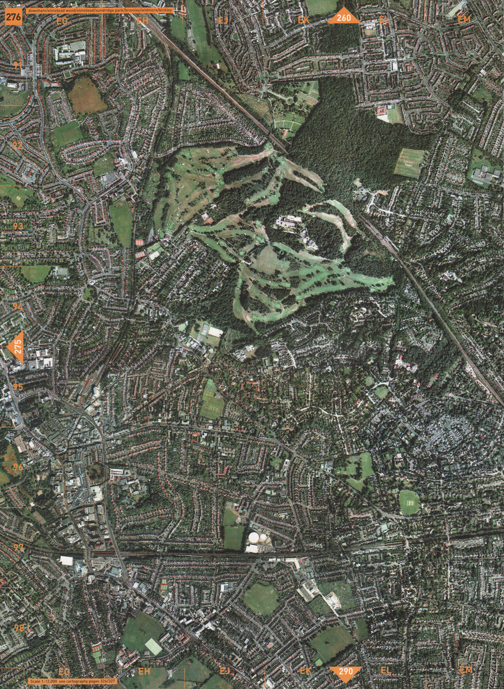 BROMLEY SE12 SE9. Downham Elmstead Wood Sundridge Park Widmore Bickley 2000 map