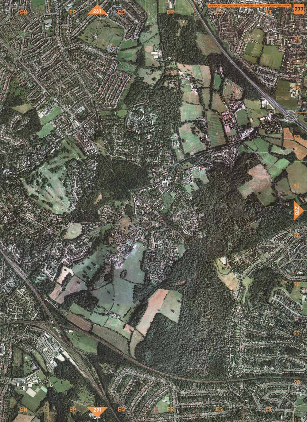 CHISLEHURST SE9. Chislehurst Common Park Wood Petts Wood 2000 old vintage map