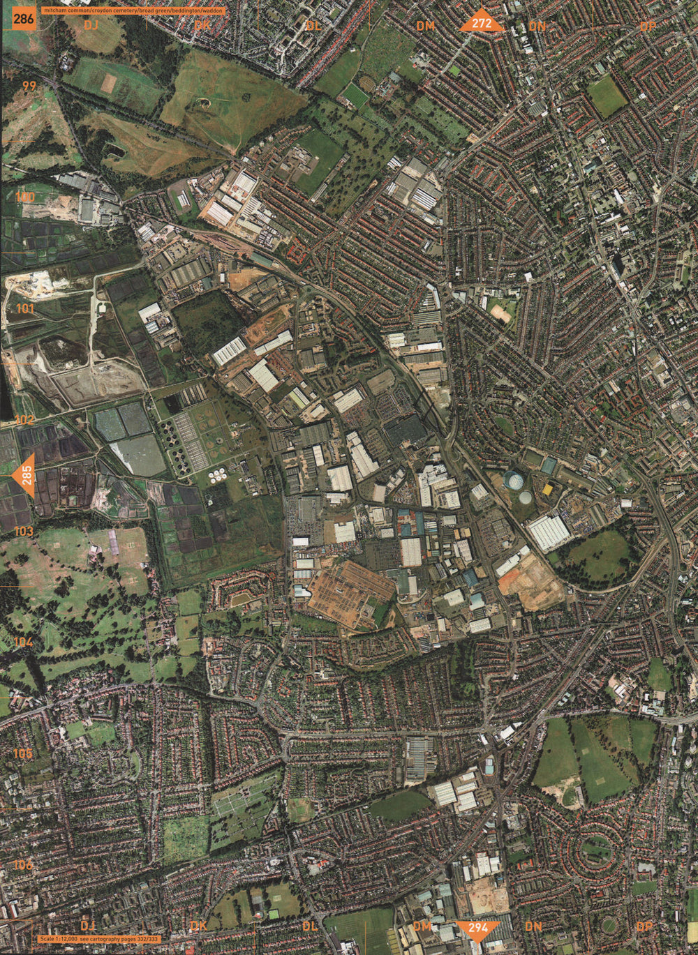 BEDDINGTON. Mitcham Common Croydon Cmtry Broad Green Beddington Waddon 2000 map