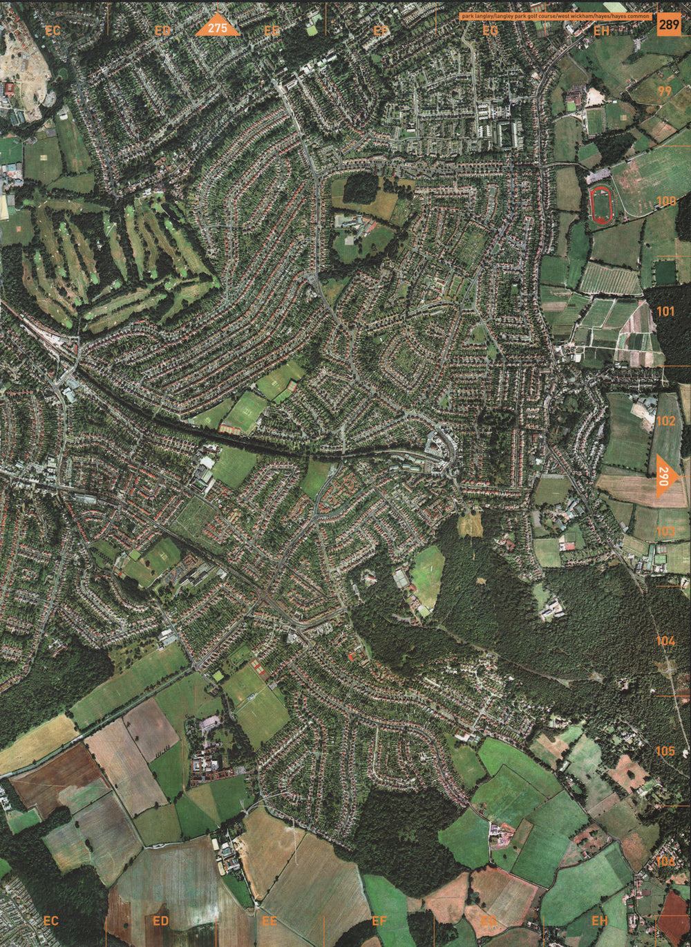PARK LANGLEY. Langley Park Golf Course West Wickham Hayes Hayes Common 2000 map