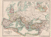 LATE ROMAN EMPIRE 350 AD. Inset in 379 & 395 AD. 4th century 1902 old map