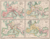 DARK AGES EUROPE. Barbarian Migrations; 451 476 500 AD. 5th century 1902 map