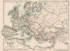 CAROLINGIAN EMPIRE. Europe of Charlemagne 768-814. 8th-9th century 1902 map