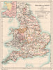 NORMAN BRITAIN 1086. England & Wales of Domesday book. Borders 1185 1902 map