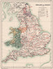 ENGLAND & WALES OF KING EDWARD I. Family names shires battles 1902 old map