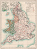 WARS OF THE ROSES. England & Wales. Lancastrian & Yorkist estates 1902 old map